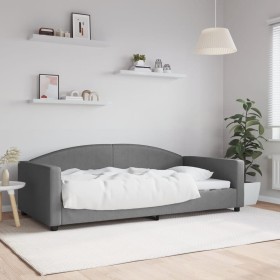 Sofá cama tela gris oscuro 100x200 cm