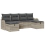Conjunto de sofá de jardín 6 pcs Gris claro 231 x 117 x 85 cm
