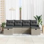 Conjunto de sofá de jardín 6 pcs Gris claro 231 x 117 x 85 cm