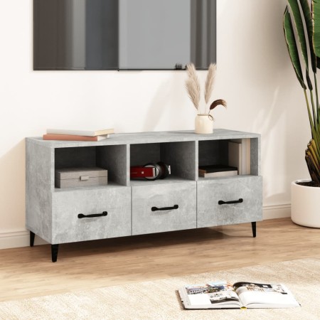 TV stand made of gray concrete plywood 102x35x50 cm by vidaXL, TV Furniture - Ref: Foro24-812613, Price: 78,07 €, Discount: %
