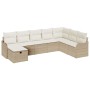 Conjunto de sofá de jardín con cojín 8 pcs beige y crema