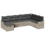 Conjunto de sofá de jardín con cojín 8 pcs Gris claro