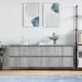 Aparadores 3 uds madera contrachapada gris Sonoma de vidaXL, Aparadores - Ref: Foro24-3190203, Precio: 187,20 €, Descuento: %