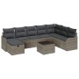 Conjunto de sofá de jardín 9 pcs Gris 287.5 x 177.5 x 85 cm