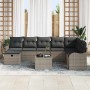 Conjunto de sofá de jardín 9 pcs Gris 287.5 x 177.5 x 85 cm