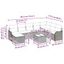 Conjunto de sofá de jardín 9 pcs Gris 287.5 x 177.5 x 85 cm