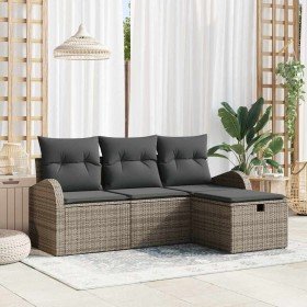 Conjunto de sofá de jardín 4 pcs Gris 179 x 117 x 85 cm