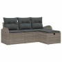 Conjunto de sofá de jardín 4 pcs Gris 179 x 117 x 85 cm