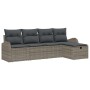 Conjunto de sofá de jardín 5 pcs Gris 234 x 117 x 85 cm
