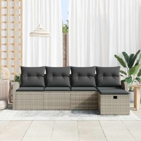 Conjunto de sofá de jardín 5 pcs Gris claro 234 x 117 x 85 cm