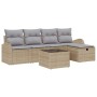 Conjunto de sofá de jardín con cojín 6 pcs beige y gris claro