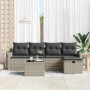 Conjunto de sofá de jardín 6 pcs Gris claro 234 x 117 x 85 cm