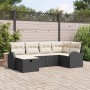 Conjunto de sofá de jardín con cojín 6 pcs Negro y crema