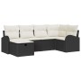 Conjunto de sofá de jardín con cojín 6 pcs Negro y crema