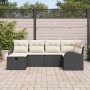 Conjunto de sofá de jardín con cojín 6 pcs Negro y crema