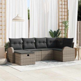 Conjunto de sofá de jardín 6 pcs Gris 234 x 124 x 85 cm