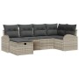 Conjunto de sofá de jardín 6 pcs Gris claro 234 x 124 x 85 cm
