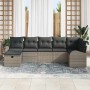 Conjunto de sofá de jardín 7 pcs Gris 289 x 124 x 85 cm