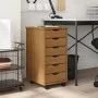 MOSS Kommode mit Rädern aus massivem honigbraunem Kiefernholz von vidaXL, Schließfächer und Lagerschränke - Ref: Foro24-35588...