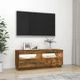 TV-Schrank mit LED-Leuchten, geräucherte Eiche, 100 x 35 x 40 cm von vidaXL, TV-Möbel - Ref: Foro24-815720, Preis: 51,04 €, R...