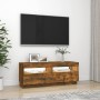 TV-Schrank mit LED-Leuchten, geräucherte Eiche, 100 x 35 x 40 cm von vidaXL, TV-Möbel - Ref: Foro24-815720, Preis: 59,36 €, R...
