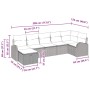 Conjunto de sofá de jardín 7 pcs Gris 289 x 124 x 85 cm