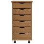 MOSS chest of drawers with wheels solid honey brown pine wood by vidaXL, Lockers and storage cabinets - Ref: Foro24-355888, P...