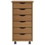 MOSS chest of drawers with wheels solid honey brown pine wood by vidaXL, Lockers and storage cabinets - Ref: Foro24-355888, P...