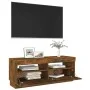 TV cabinet with LED lights smoked oak 100x35x40 cm by vidaXL, TV Furniture - Ref: Foro24-815720, Price: 58,56 €, Discount: %