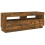 Mueble de TV con luces LED roble ahumado 100x35x40 cm de vidaXL, Muebles TV - Ref: Foro24-815720, Precio: 59,71 €, Descuento: %