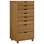 MOSS chest of drawers with wheels solid honey brown pine wood by vidaXL, Lockers and storage cabinets - Ref: Foro24-355897, P...