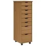 MOSS chest of drawers with wheels solid honey brown pine wood by vidaXL, Lockers and storage cabinets - Ref: Foro24-355894, P...