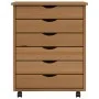 MOSS solid pine wood rolling drawer unit in honey brown. by vidaXL, Lockers and storage cabinets - Ref: Foro24-355891, Price:...
