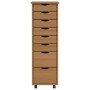 MOSS chest of drawers with wheels solid honey brown pine wood by vidaXL, Lockers and storage cabinets - Ref: Foro24-355894, P...