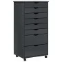MOSS chest of drawers with wheels solid gray pine wood by vidaXL, Lockers and storage cabinets - Ref: Foro24-355899, Price: 1...