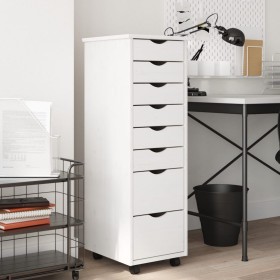 Cajonera con ruedas MOSS madera maciza de pino blanco by vidaXL, Lockers and storage cabinets - Ref: Foro24-355895, Price: 12...
