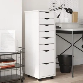 Cajonera con ruedas MOSS madera maciza de pino blanco by vidaXL, Lockers and storage cabinets - Ref: Foro24-355895, Price: 12...