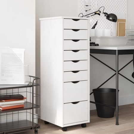 Cajonera con ruedas MOSS madera maciza de pino blanco by vidaXL, Lockers and storage cabinets - Ref: Foro24-355895, Price: 12...
