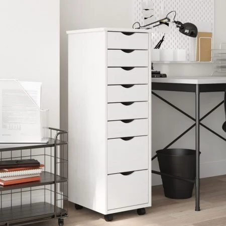 Cajonera con ruedas MOSS madera maciza de pino blanco by vidaXL, Lockers and storage cabinets - Ref: Foro24-355895, Price: 12...
