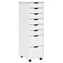 Cajonera con ruedas MOSS madera maciza de pino blanco by vidaXL, Lockers and storage cabinets - Ref: Foro24-355895, Price: 12...