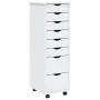 Cajonera con ruedas MOSS madera maciza de pino blanco by vidaXL, Lockers and storage cabinets - Ref: Foro24-355895, Price: 12...