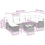 Conjunto de sofá de jardín 8 pcs Gris 289 x 124 x 85 cm