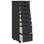 MOSS chest of drawers with wheels solid gray pine wood by vidaXL, Lockers and storage cabinets - Ref: Foro24-355896, Price: 1...