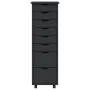 MOSS chest of drawers with wheels solid gray pine wood by vidaXL, Lockers and storage cabinets - Ref: Foro24-355896, Price: 1...