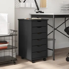 MOSS chest of drawers with wheels solid gray pine wood by vidaXL, Lockers and storage cabinets - Ref: Foro24-355890, Price: 7...