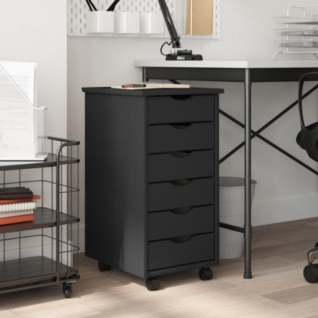 MOSS chest of drawers with wheels solid gray pine wood by vidaXL, Lockers and storage cabinets - Ref: Foro24-355890, Price: 7...