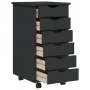 Cajonera con ruedas MOSS madera maciza de pino gris de vidaXL, Taquillas y armarios de almacenamiento - Ref: Foro24-355890, P...