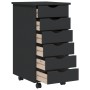 MOSS chest of drawers with wheels solid gray pine wood by vidaXL, Lockers and storage cabinets - Ref: Foro24-355890, Price: 7...