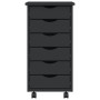 MOSS chest of drawers with wheels solid gray pine wood by vidaXL, Lockers and storage cabinets - Ref: Foro24-355890, Price: 7...