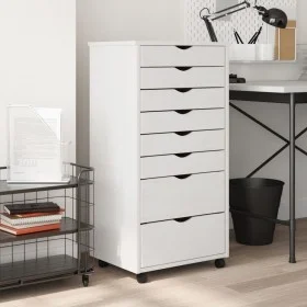 Cajonera con ruedas MOSS madera maciza de pino blanco by vidaXL, Lockers and storage cabinets - Ref: Foro24-355898, Price: 16...